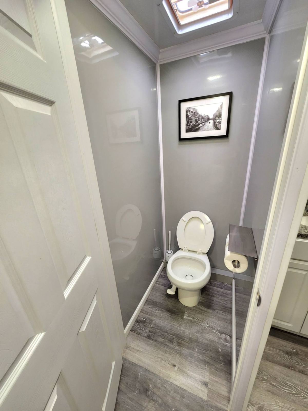 Restroom vanity with granite countertop